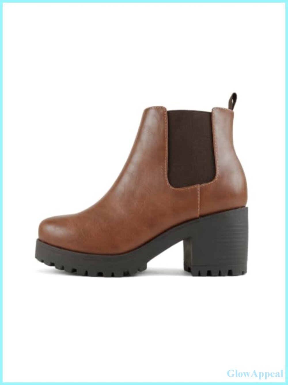 Faux Suede Ankle Boots with Chunky Heel and Lug Sole